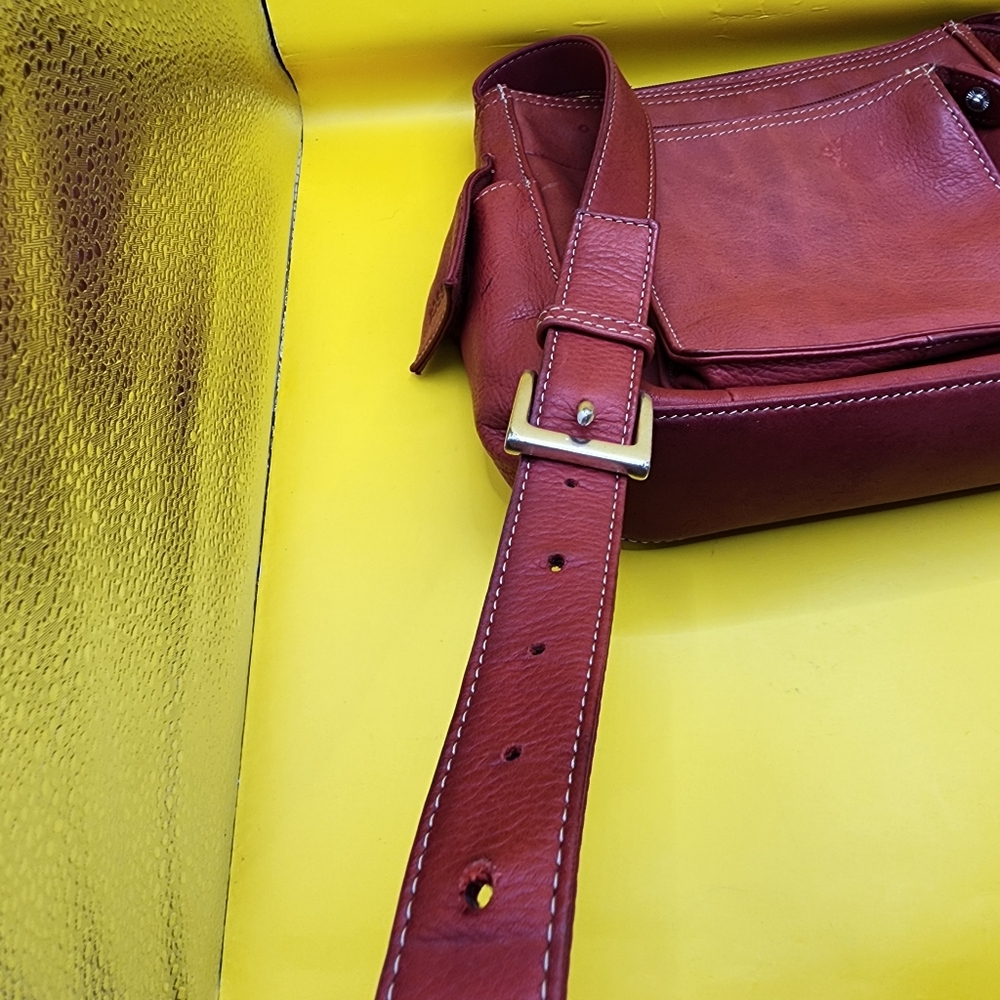 Fossil Red Leather Purse Crossbody Bag 9x7" - Picture 10 of 13
